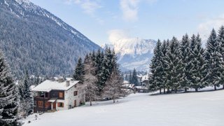 View of Mount Zerbion from Champoluc (Aosta Valley. Italy).