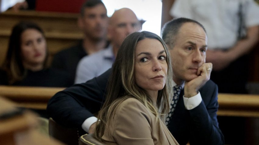 Karen Read looks on during her murder trial at Norfolk Superior Court. (Photo by Pat Greenhouse/The Boston Globe via Getty Images)