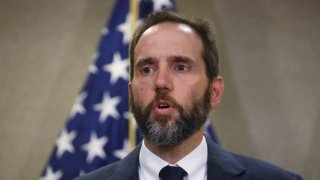 Special counsel Jack Smith makes a statement to reporters about the 37 federal charges returned by a grand jury in an indictment of former U.S. President Donald Trump on charges of unauthorized retention of classified documents and conspiracy to obstruct justice as Smith speaks at his offices in Washington, U.S. June 9, 2023.