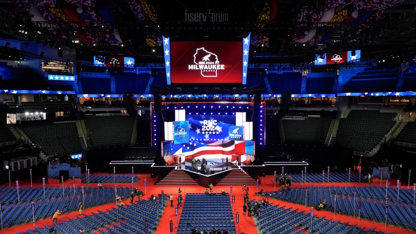 A general view during rehearsals at the 2024 Republican National Convention.