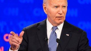 FILE - President Joe Biden speaks during a presidential debate hosted by CNN on June 27, 2024, in Atlanta.