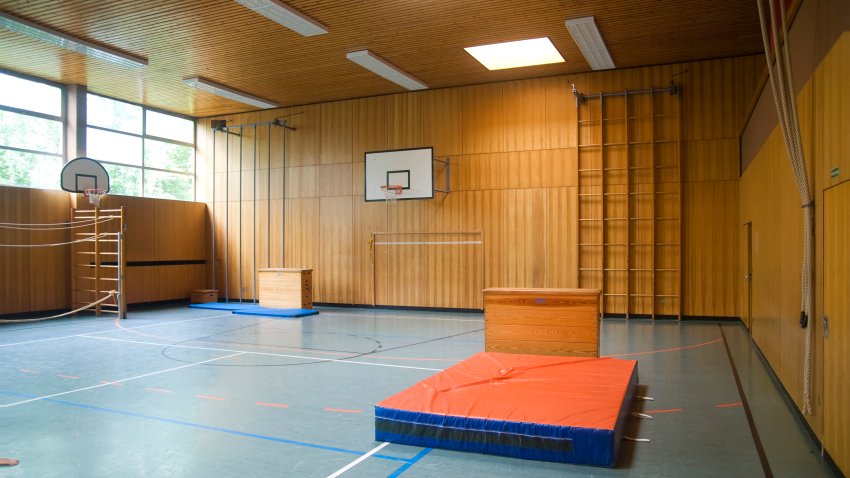 Stock photo showing a gym hall