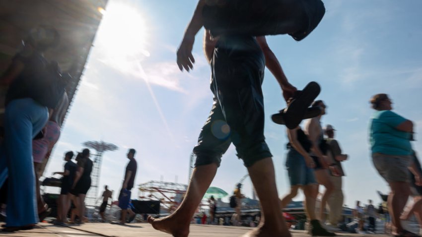 File. People cool off on a hot afternoon at Coney Island on July 08, 2024 in New York City. New Yorkers descend on area beaches, parks, pools and cooling centers as the city experiences its second heat wave of the summer season. (Photo by Spencer Platt/Getty Images)