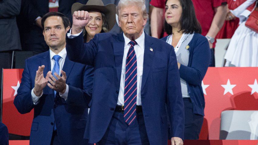 MILWAUKEE, WISCONSIN, UNITED STATES – JULY 17: Former US President Donald Trump attends the third day of Republican National Convention at the Fiserv Forum in Milwaukee, Wisconsin, United States, on July 17, 2024. Thousands of Republicans have gathered in Milwaukee, Wisconsin to show their support for former US President Donald Trump as a crucial November election draws closer. (Photo by Jacek Boczarski/Anadolu via Getty Images)