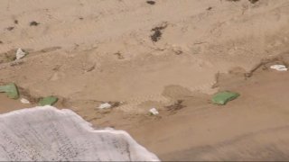 File: Debris on the shores of Nantucket, Massachusetts, after Vineyard Wind turbine experienced damage during some kind of incident over the weekend.