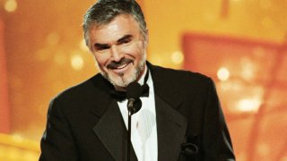 Golden Globe winner for best performance by an Actor In A Supporting Role “Boogie Nights” Burt Reynolds on stage during the 55th Annual Golden Globe Awards held at the Beverly Hilton Hotel on January 18, 1998.