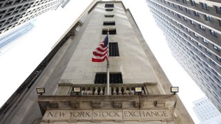 The New York Stock Exchange is seen during afternoon trading on August 05, 2024 in New York City.