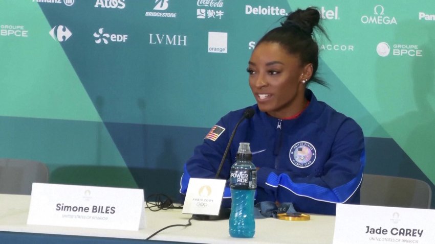 Simone Biles at podium