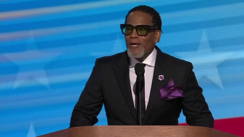 DL Hughley at the DNC podium