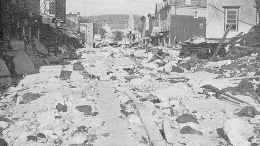 Flooding damage from Connecticut after Hurricane Diane in 1955