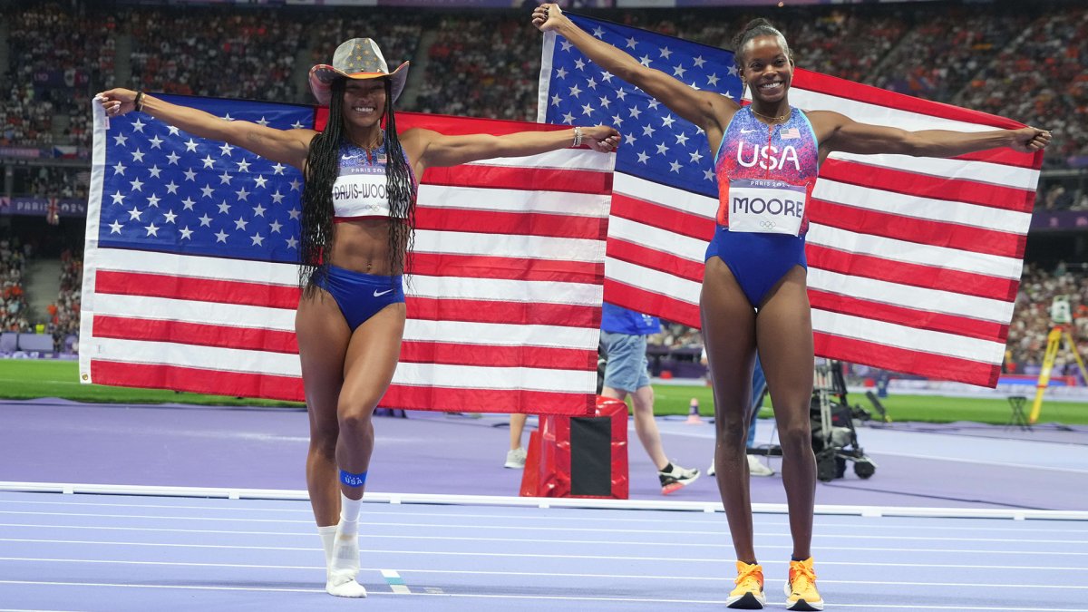 Tara DavisWoodhall wins gold in 2024 Olympics women’s long jump NECN