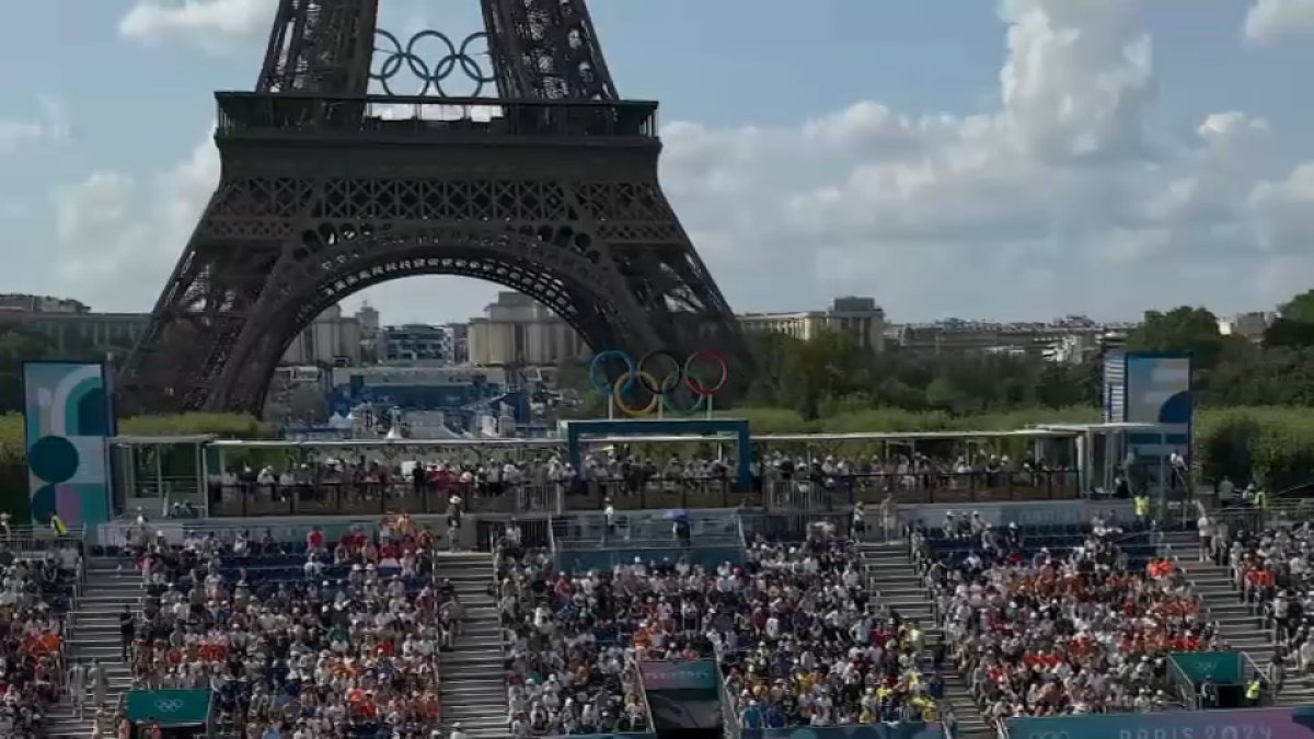 Beach volleyball venue in Paris offers stunning Eiffel Tower view NECN