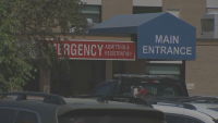 The emergency department entrance at Nashoba Valley Medical Center in Ayer, Massachusetts.