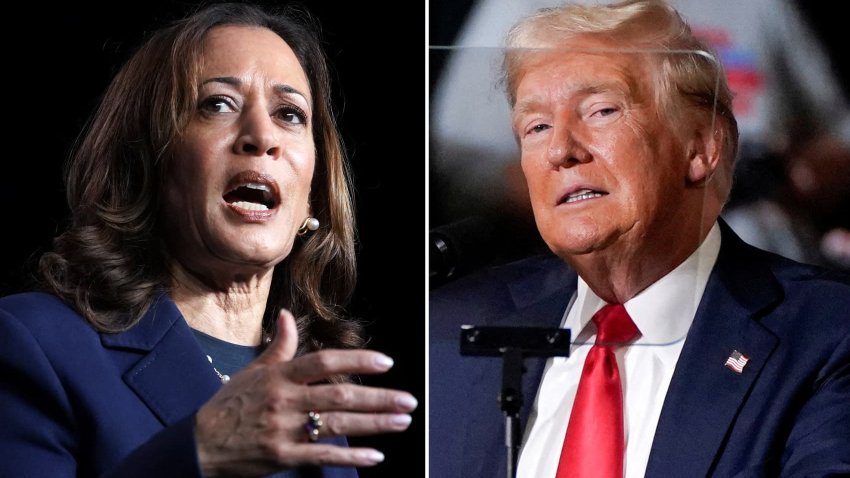 Vice President Kamala Harris, left, and former President Donald Trump.