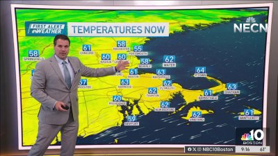 Cooler temperatures in New England on Sunday