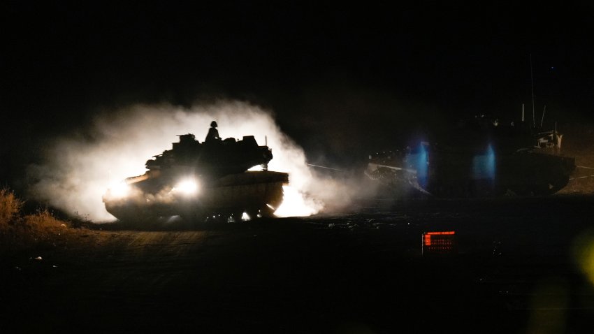 An Israeli tank manoeuvres in northern Israel near the Israel-Lebanon border, Monday, Sept. 30, 2024.