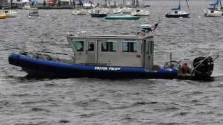 File photo of a Boston Police Department boat in Boston Harbor