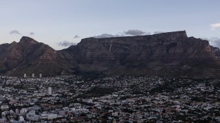 File - A general view of Devil’s Peak (L) and Table Mountain (R) in Cape Town, South Africa on April 4, 2024.