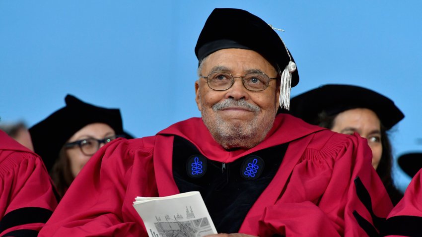 James Earl Jones in a cap and gown