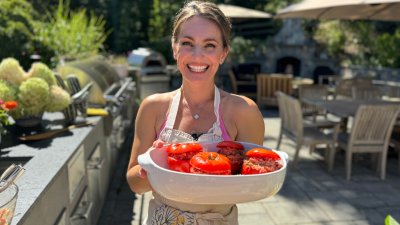 French-stuffed Tomatoes & Eggplant Tarte Tatin