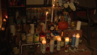 A vigil set up for 18-year-old Timothy Campbell (WJAR)