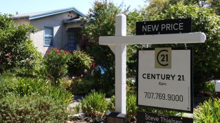 A sign is posted in front of a home for sale on August 07, 2024 in San Rafael, California.