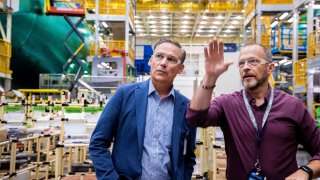 Boeing’s new CEO Kelly Ortberg visits the company’s 767 and 777/777X programs’ plant in Everett, Washington, U.S. August 16, 2024. 