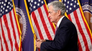 Federal Reserve Chairman Jerome Powell arrives to a news conference following the September meeting of the Federal Open Market Committee at the William McChesney Martin Jr. Federal Reserve Board Building on September 18, 2024 in Washington, DC. 