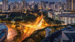 Night scene of Singapore’s Toa Payoh district