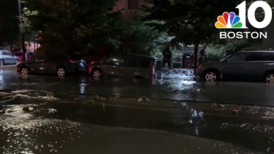 Major water main break on Tremont Street in Roxbury