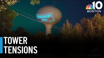 Town responds to Trump political sign projected on local water tower