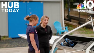 Olympian Michelle Sechser teaches Hannah how to row