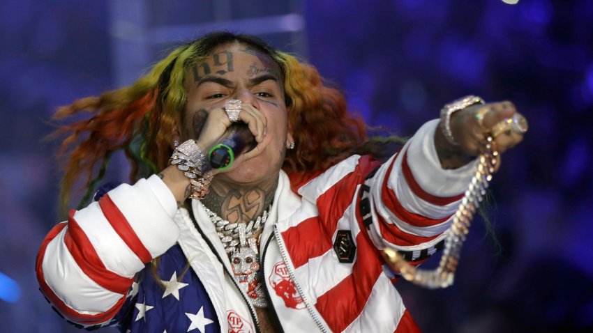 FILE – Rapper Daniel Hernandez, known as Tekashi 6ix9ine, performs during the Philipp Plein Women’s 2019 Spring-Summer Collection at Fashion Week in Milan, Italy, Sept. 21, 2018. (AP Photo/Luca Bruno, File)