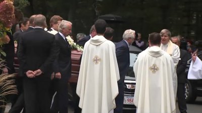 Ethel Kennedy's casket is carried out from her funeral mass