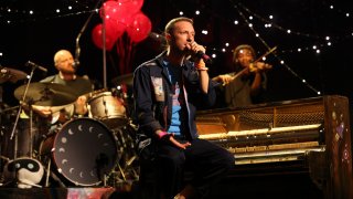 SATURDAY NIGHT LIVE — Episode 1866 — Pictured: Musical guest Coldplay performs on Saturday, October 5, 2024 — (Photo by: Will Heath/NBC via Getty Images)