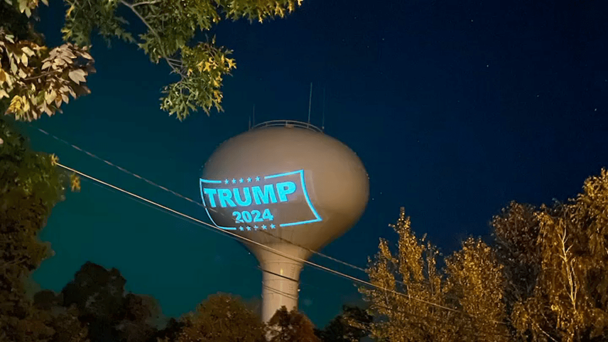 Mass. town orders resident projecting Trump sign on water tower to stop ...