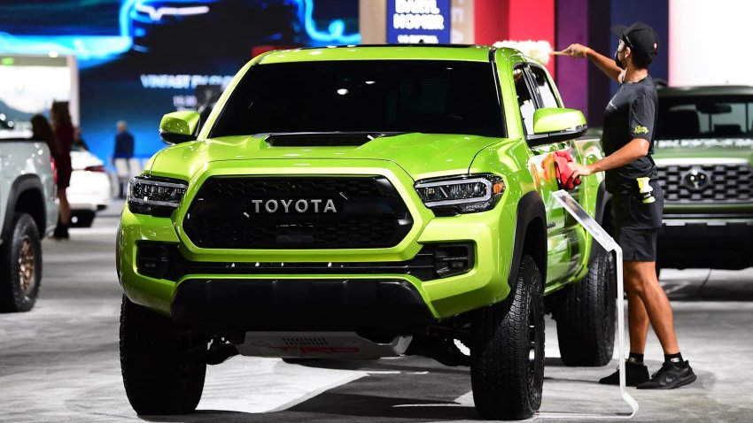 The Toyota Tacoma TRD Pro 3.0 on display at the Los Angeles Auto Show in Los Angeles, California on November 17, 2021. 