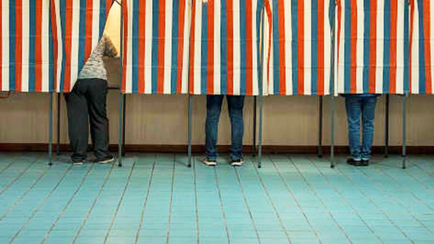 Voters cast their ballots at Precinct 3 on November 5, 2024 in Berlin, New Hampshire. Americans cast their ballots today in the presidential race between Republican nominee former President Donald Trump and Democratic nominee Vice President Kamala Harris, as well as multiple state elections that will determine the balance of power in Congress.