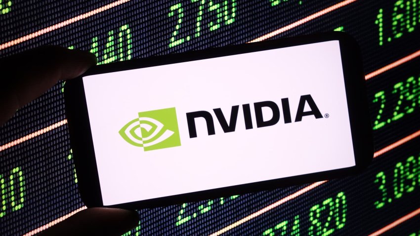 POLAND – 2024/11/13: In this photo illustration, the NVIDIA company logo is seen displayed on a smartphone screen. (Photo Illustration by Piotr Swat/SOPA Images/LightRocket via Getty Images)