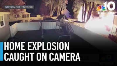 Woburn home explosion caught on camera