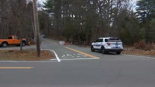 Police responded to a home in Dover, Massachusetts, after a man allegedly barricaded himself inside on Nov. 29, 2024.