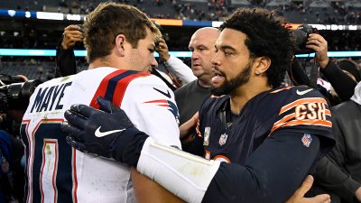 Patriots quarterback Drake Maye and Bears quarterback Caleb Williams