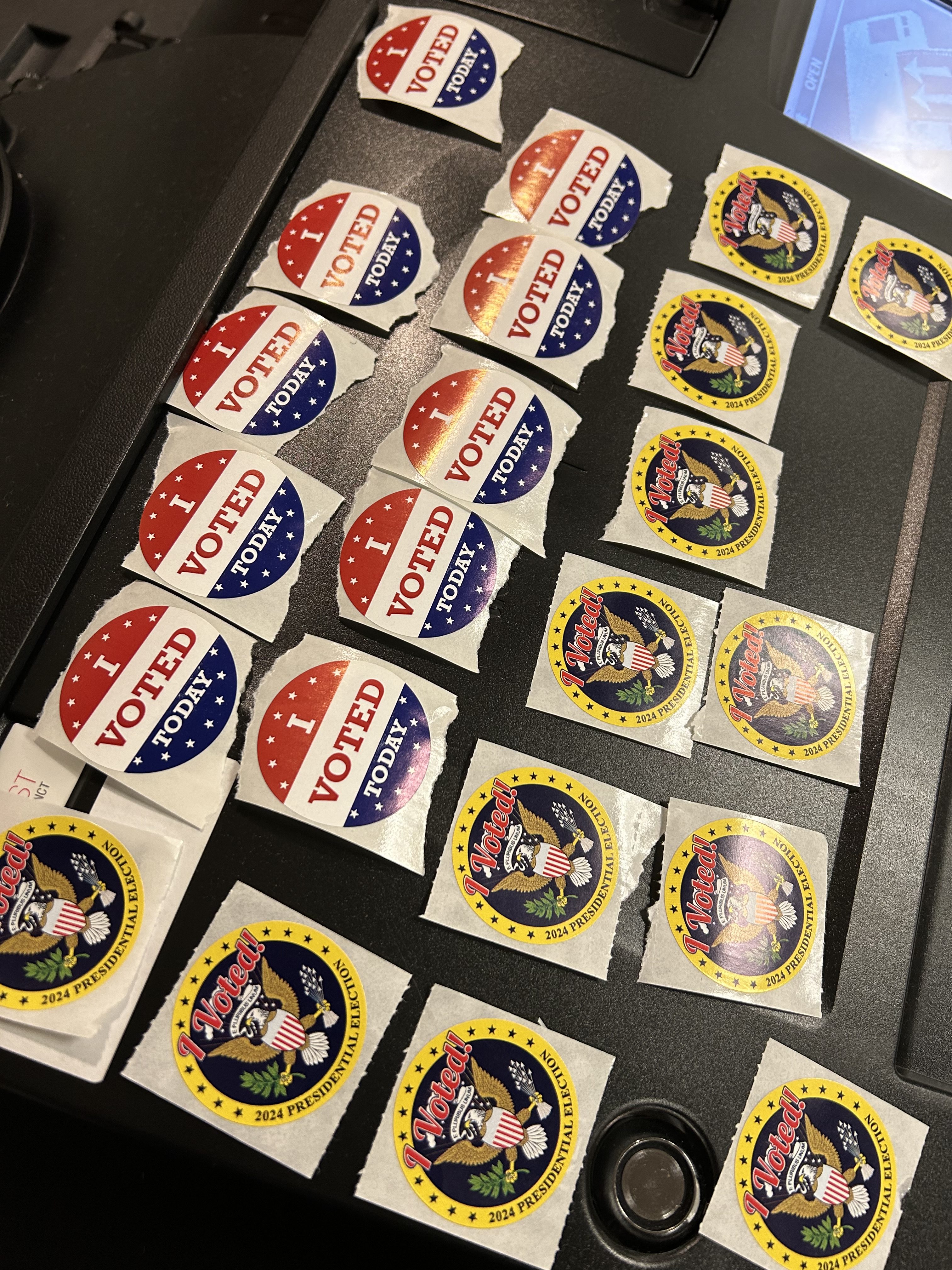 ‘I Voted’ stickers ready for voters on Election Day 2024