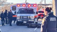 First responders at the scene of a deadly moped crash in Chelsea, Massachusetts, on Wednesday, Nov. 20, 2024.