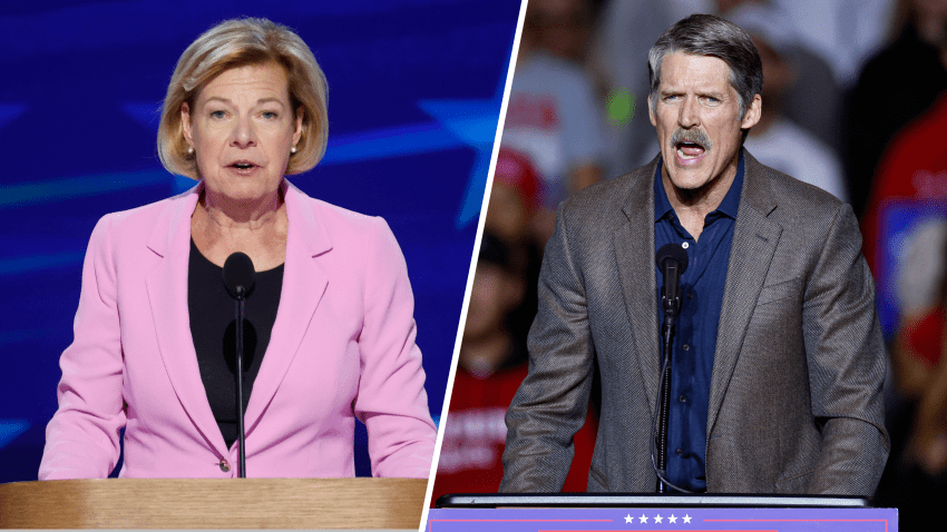 Sen. Tammy Baldwin (D-Wis.) and Eric Hovde.