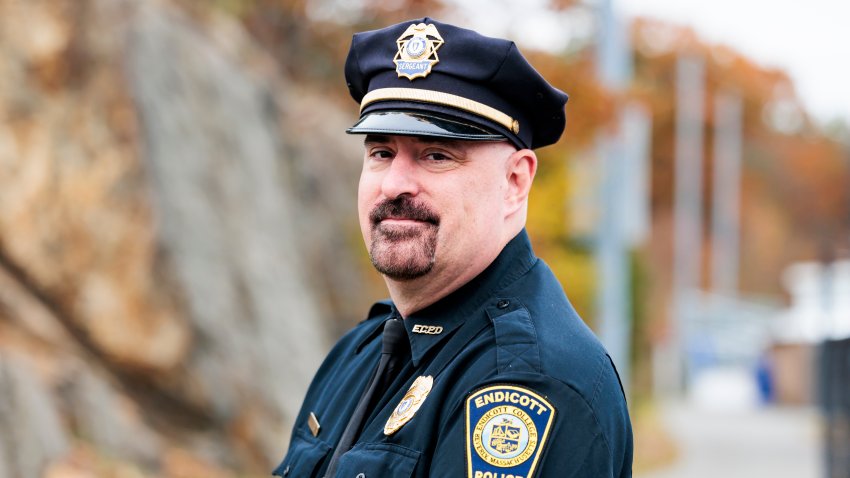 Photo of Jeremy Cole, courtesy of Endicott College Police Department. The 49-year-old police sergeant was hit by a wrong-way driver on I-95 in Newbury early Thursday, sustaining fatal injuries.