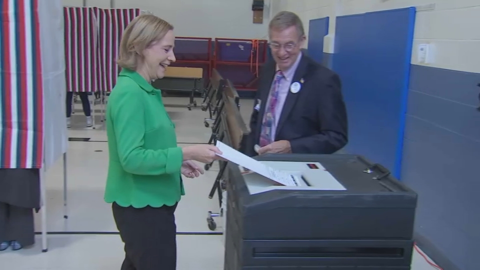 Gubernatorial candidate Joyce Craig votes Tuesday in Manchester, New Hampshire.