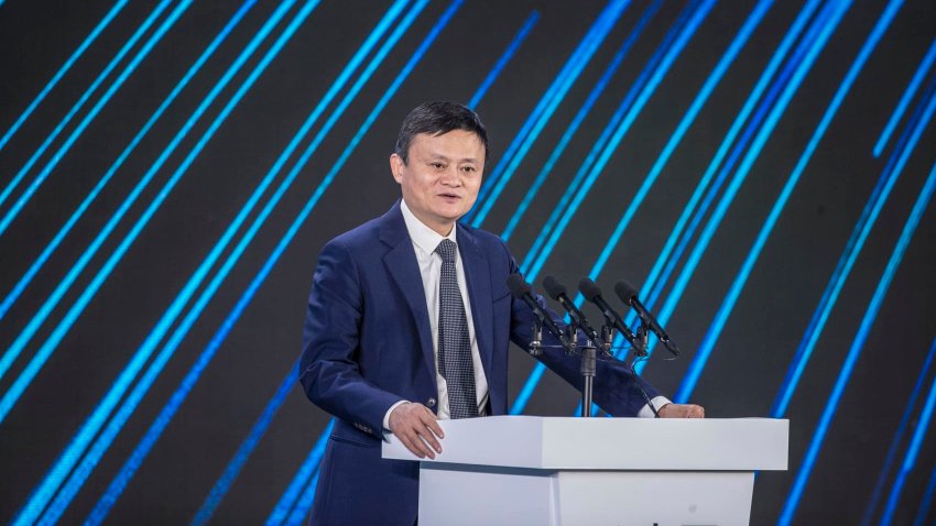 Jack Ma, founder of Alibaba Group, speaks during 2020 China Green Companies Summit on September 29, 2020 in Haikou, Hainan Province of China.