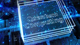 Quantum computing background concept.