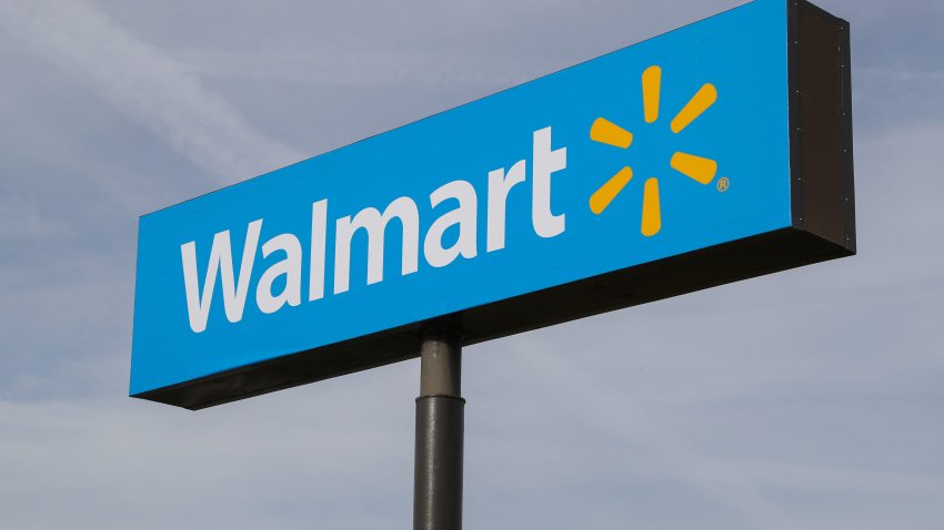 The Walmart logo is seen outside of one of its stores in Selinsgrove, Pennsylvania.